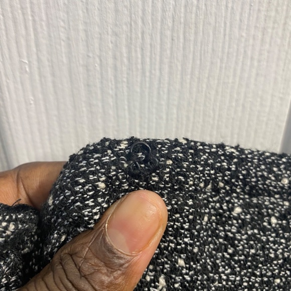 Arden B Tweed Jacket Size Large Two Front Pockets Light Jacket Fall Black White - Picture 5 of 14